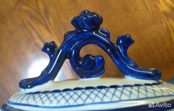 Крышка конфетницы гжель