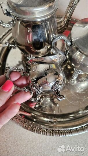 Кофейный набор винтажный посереберение