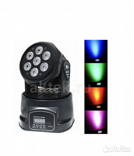 Вращающаяся голова LED 7X8W rgbw заливного света