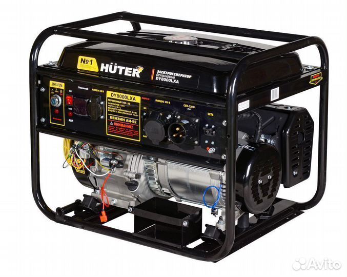 Генератор бензиновый 6,5 кВт с авр huter DY8000LXA