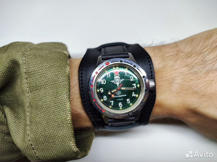 Ремешок напульсник под Восток командирские 18 мм