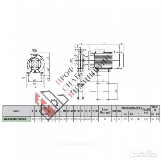 Насос NKP-G 80-200/190/A/baqe /30/2- IE3 DAB 1D531