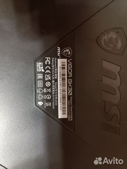 Игровая клавиатура MSI vigor gk30