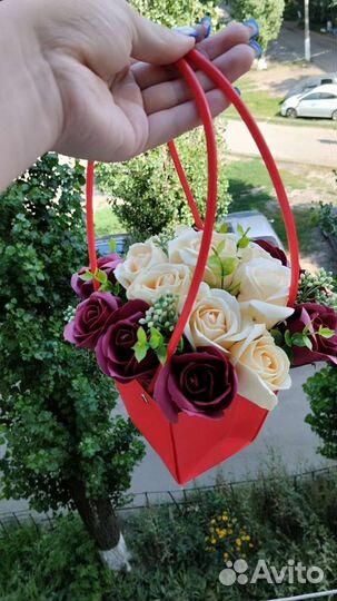 Букет из мыльных роз