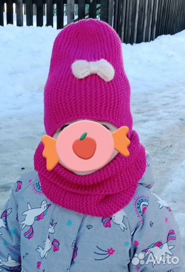 Шапка+снуд (шарф)