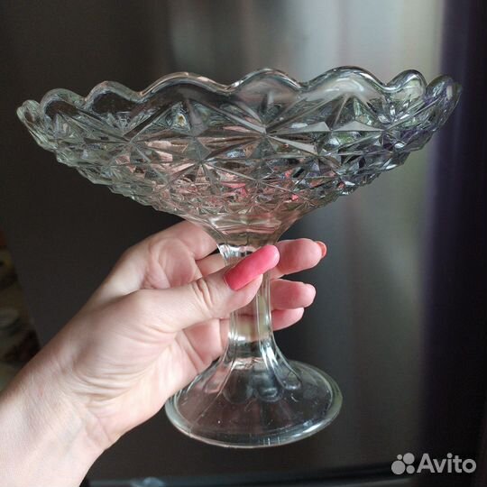 Ваза на ножке стекло СССР