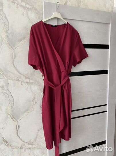 Розовое летнее платье 54- 56 размера