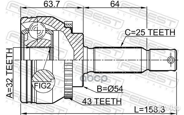 ШРУС mitsubishi galant USA 96-03 нар. 0410-EA3A