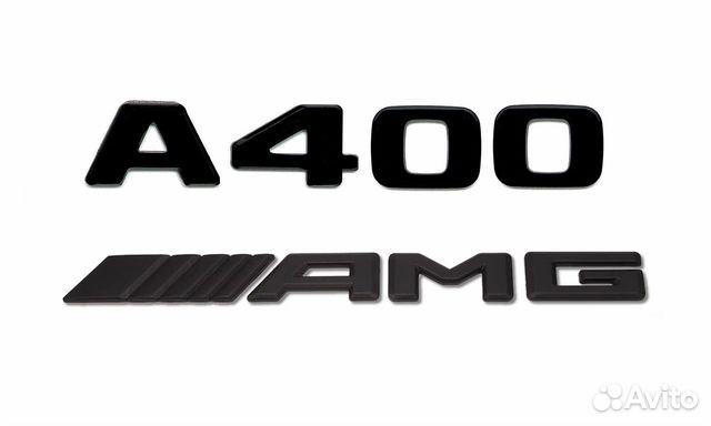 Комплект: шильдик Mercedes A400 + AMG черный