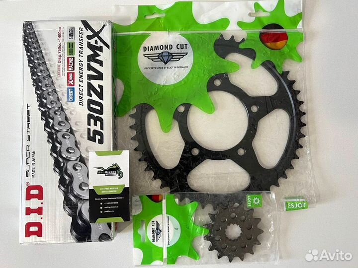 Цепь и звезды на Kawasaki ZX-9R 1994-1997