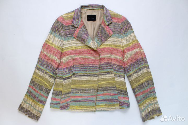 Akris Зимний Жакет Куртка Кофта S Лен Швейцария