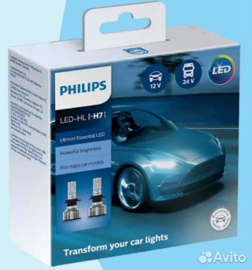 Лампа LED philips Ultinon Essential H7 6500K (ком)