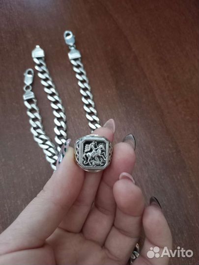 Мужская серебряная цепь бу