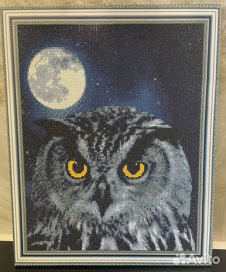 Готовая Алмазная мозаика филин/сова