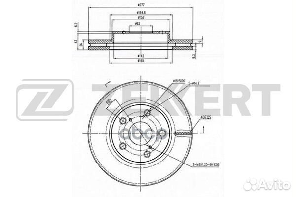 Диск торм. перед. Toyota Auris (E180) 12- Coro