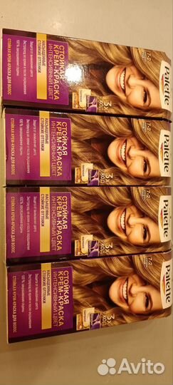 4 пачки Краска для волос palette тон 7-2 русый