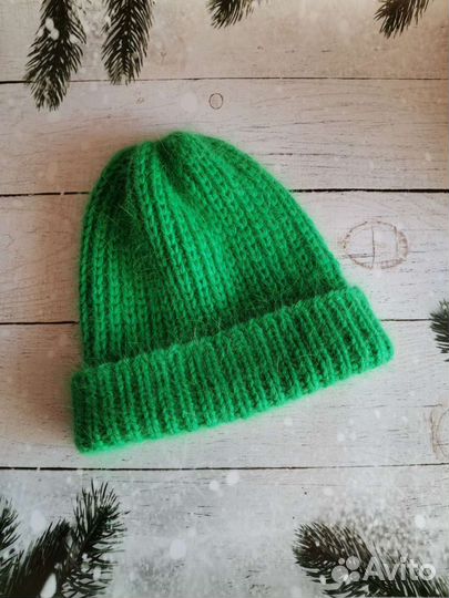 Шапка зимняя вязаная из пуха норки