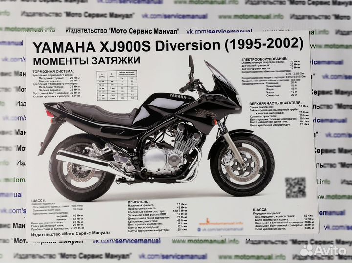 Yamaha XJ900S Diversion сервис ремонтный мануал