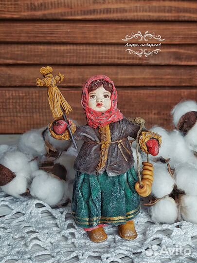 Ватная авторская кукла Девочка с ярмарки
