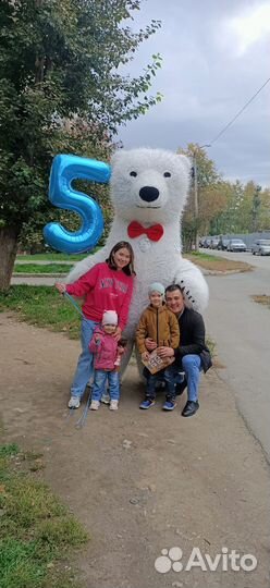 Белый мишка поздравление. 2.6 м. Чебурашка