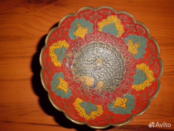 Ваза, конфетница, сахарница. Латунь. Эмаль. Индия