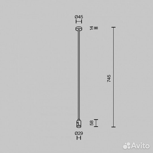 Основание на штанге Maytoni Accessories for tracks Flarity TRA159C-S1-BS