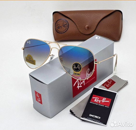 Очки Ray ban Aviator стекло premium унисекс