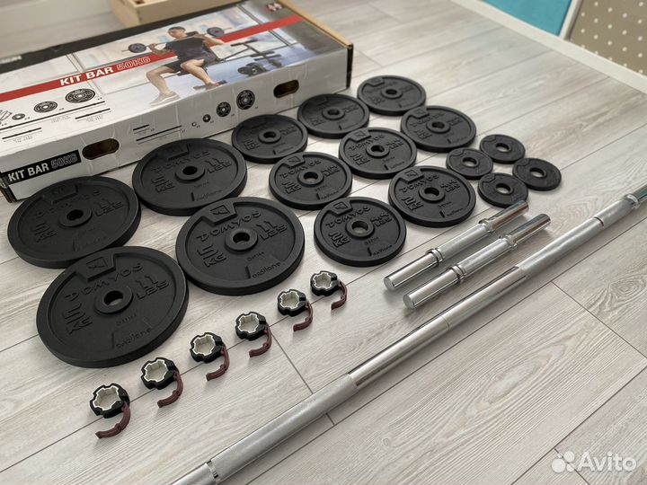 Набор штанга и гантели разборные kit bar 50KG