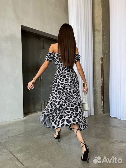 Платье леопардовое