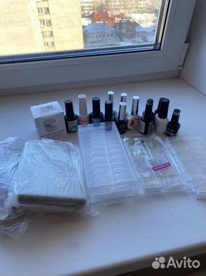 Набор для маникюра, базы, пилки, типсы