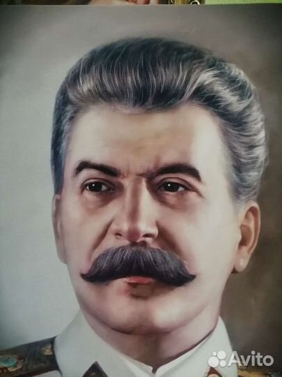 Портрет Сталина И. В на холсте 50х70см