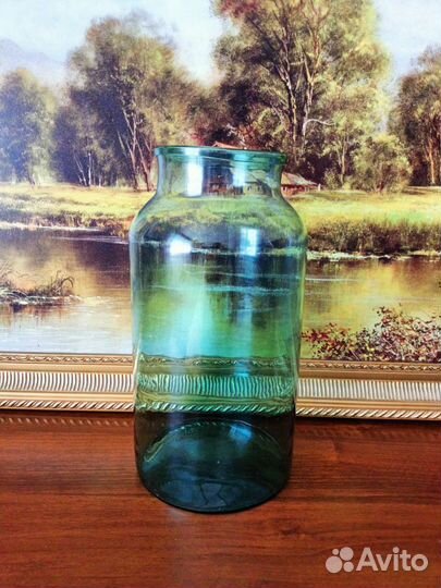 Ваза на ножке, винтаж, стекло