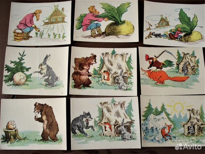 Карточки-картинки к русским сказкам 18шт