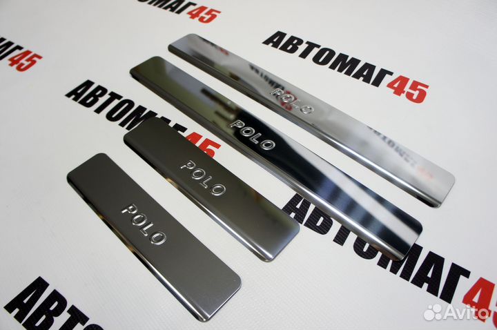 Накладки на пороги Polo 2020 лифтбек 4шт нержавейк