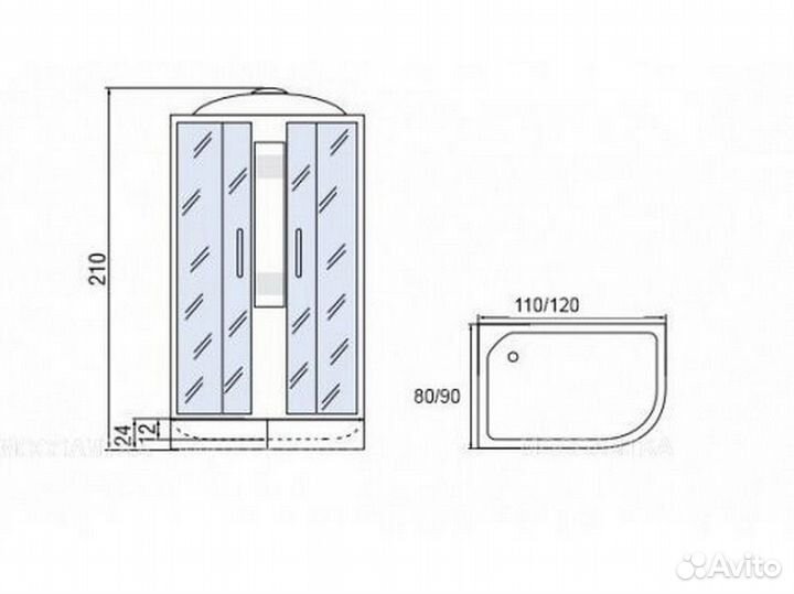 Душевая кабина Мономах 120x90x24