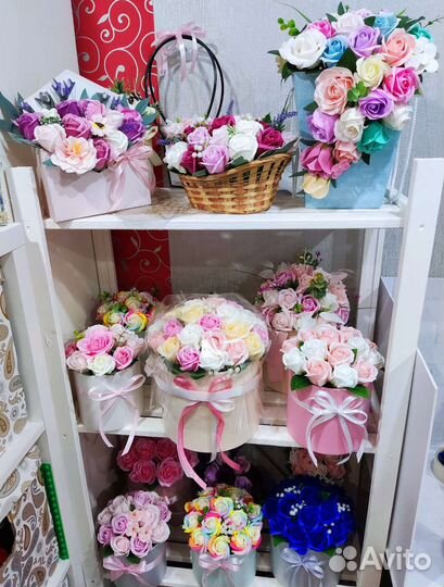 Букеты из мыльных роз