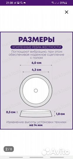 Антивибрационные подставки для стиральной машины