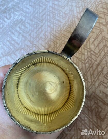 Серебряный подстаканник со стаканом, 84 проба