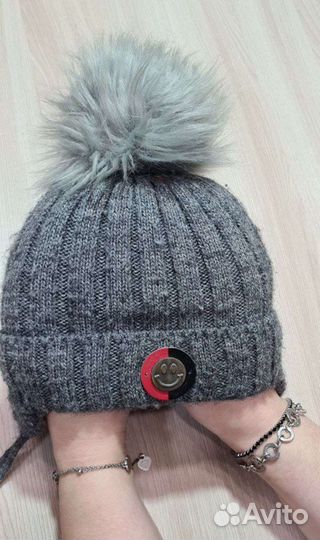 Шапка тёплая на мальчика 0-3mes