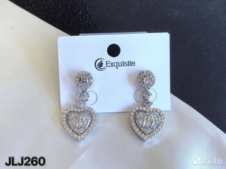 Эстетичные серьги, разные, премиум цирконы