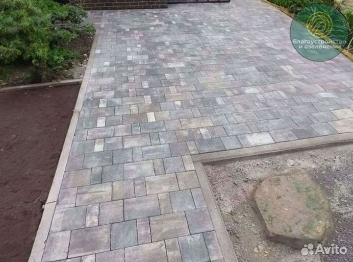 Тротуарная плитка с укладкой