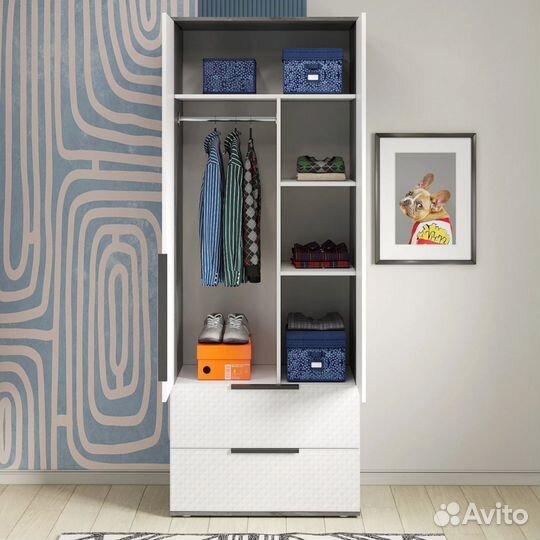 Детский шкаф для вещей с 2 ящиками