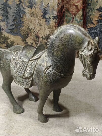 Конь большой латунь бронза монгольский