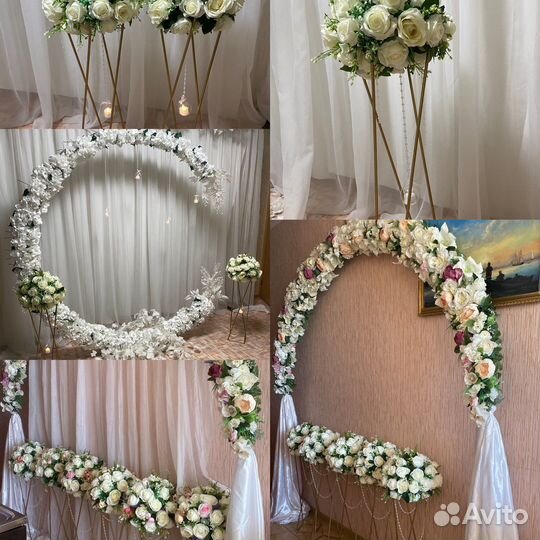 Свадебные стойки с цветами