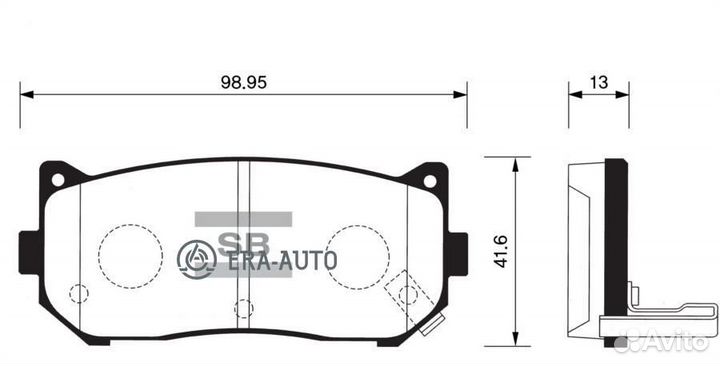 Sangsin brake SP1079R SP1079-rsns 649 02 колодки дисковые з.\ Kia Clarus 1.8i/2.0i 96-00