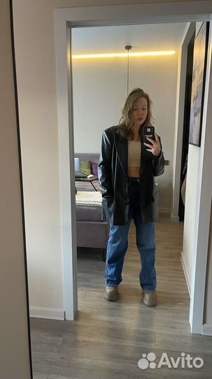 Кожаный пиджак женский zara