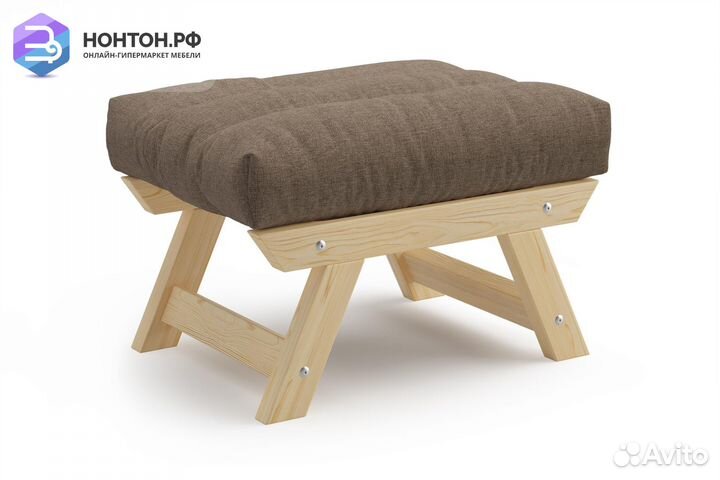 Пуф Амбер рогожка коричневая