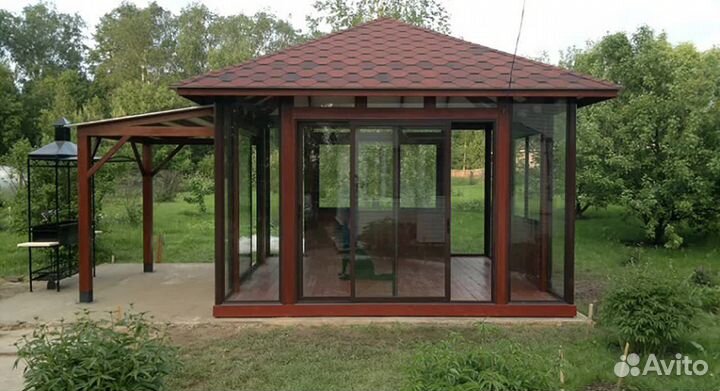 Холодное остекление беседки