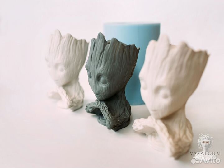 Силиконовая форма для гипса Грут кашпо