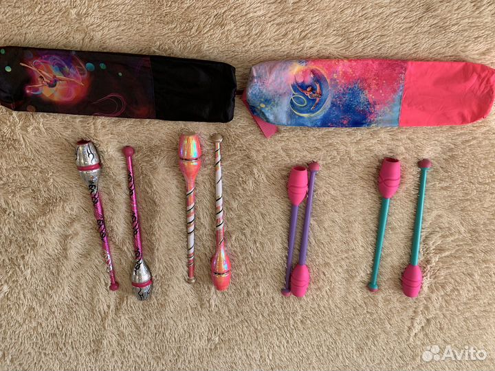 Обруч, мяч, лента, булавы